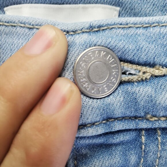 Sneak Peek Jeans Womens 13 Light Blue Flare Stretch Lightweight Denim - Picture 9 of 12